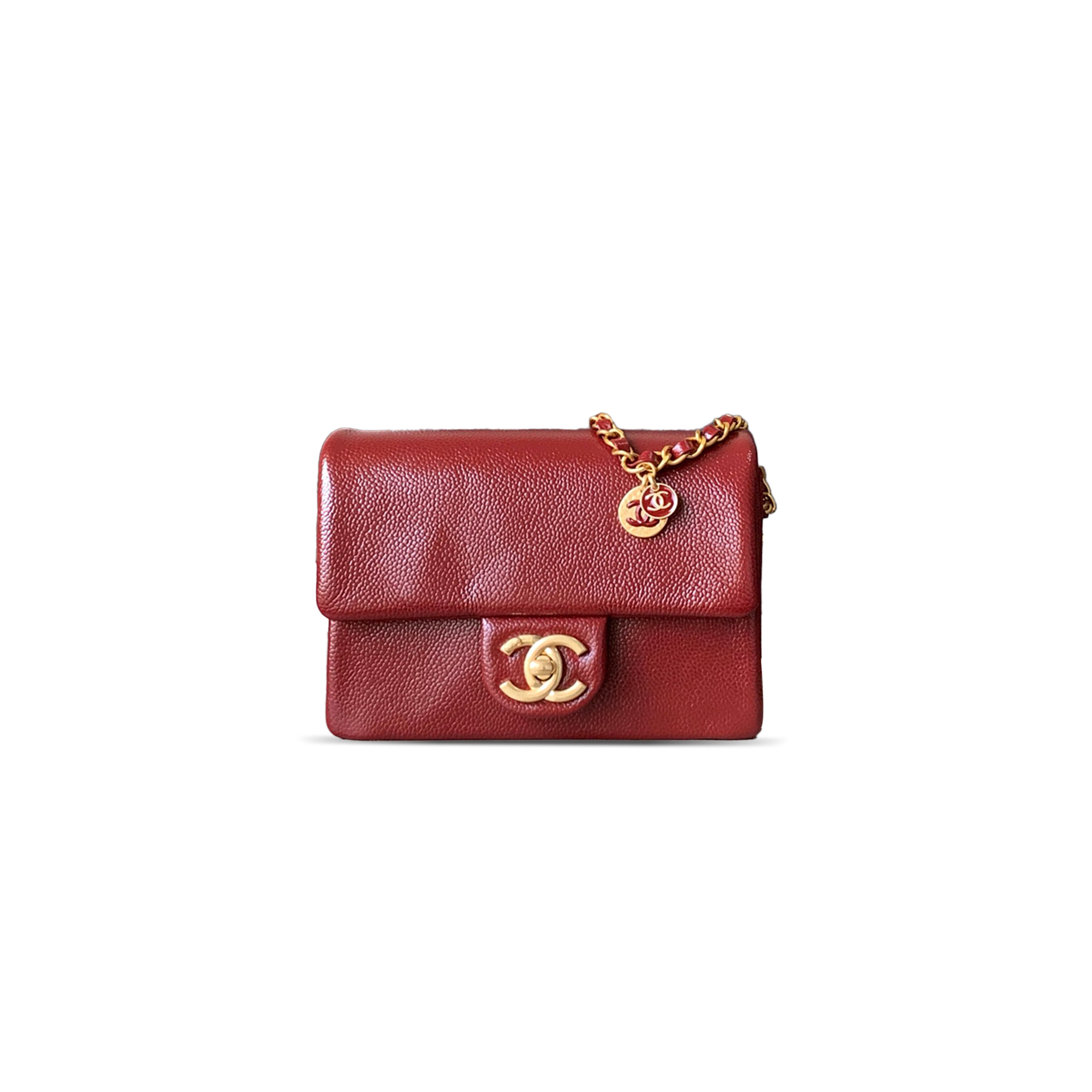 CHANEL MASTER MINI FLAP BAG GRAINED SHINY CALFSKIN & GOLD-TONE METAL AS5218 (17.5*13*6cm)
